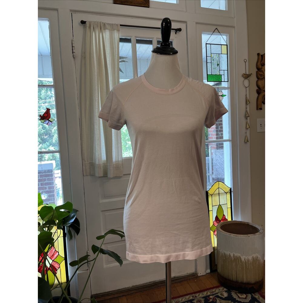 Lululemon Swiftly Tech/ Cotton Tee Shirt Lot Of 2 Women’s Size 8 Bundle Pink Top - Picture 5 of 13